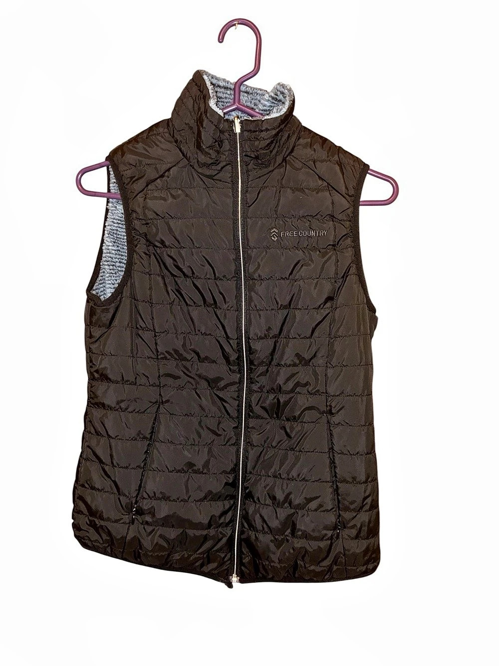 Free Country Stratus Lite Reversible Puffer Vest Black & Gray